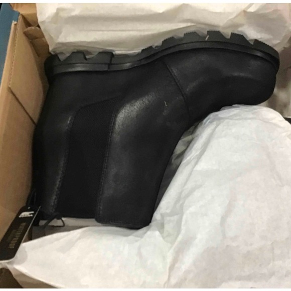 Sorel Women's Joan of Arctic Wedge III ChelseaWaterproof Leather Wedge Boots 8.5 - Picture 3 of 7